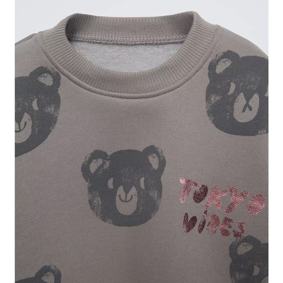 ZARA GLITTER PRINT SWEATSHIRT - Picture 3 of 10